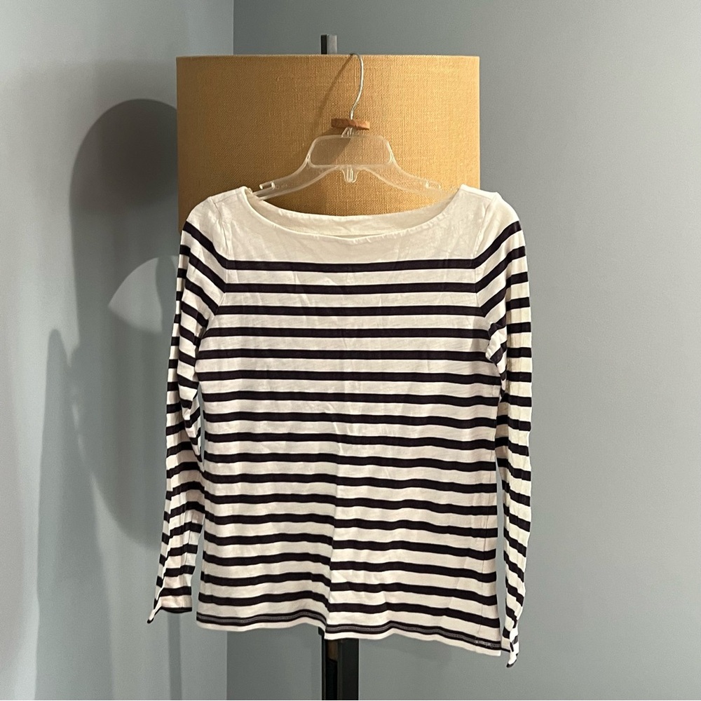 Eggplant striped boatneck tee | LOFT
